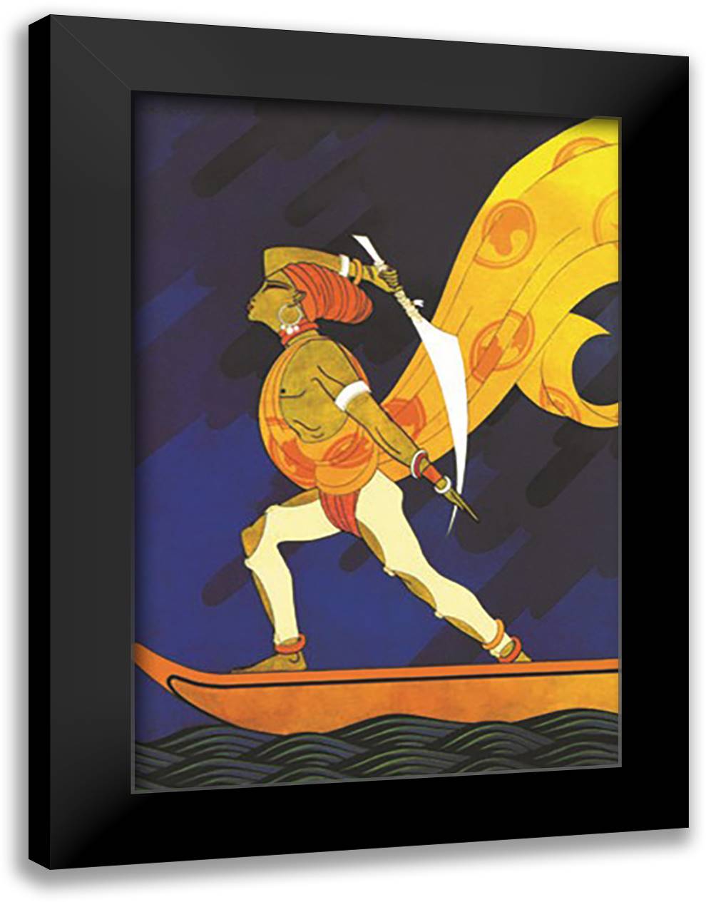The Bark of the False Caliph 16x22 Black Modern Wood Framed Art Print Poster by McIntosh, Frank