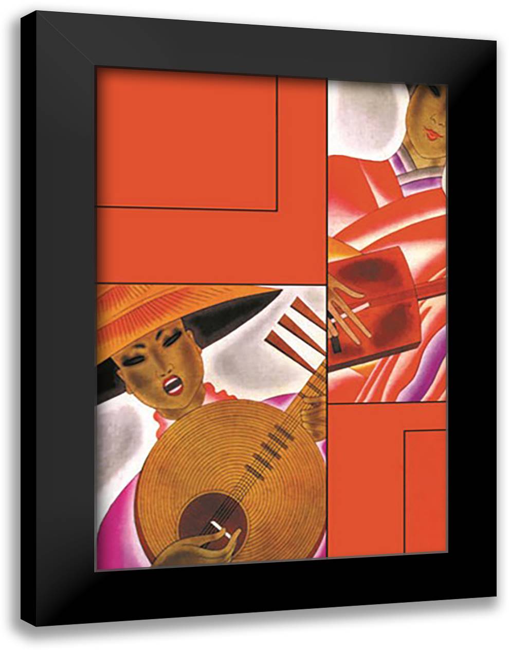 Japanese Print 16x22 Black Modern Wood Framed Art Print Poster by McIntosh, Frank
