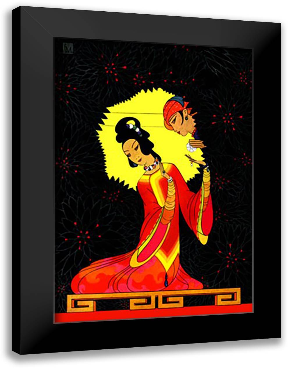 The Princess Badoura 16x22 Black Modern Wood Framed Art Print Poster by McIntosh, Frank