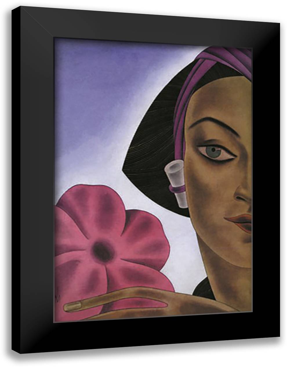 Sumatran Mode in Millinery 16x22 Black Modern Wood Framed Art Print Poster by McIntosh, Frank