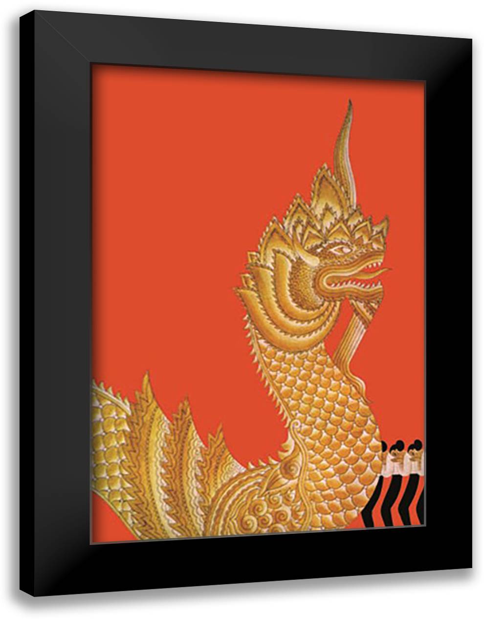 Dragon Temple of Siam 16x22 Black Modern Wood Framed Art Print Poster by McIntosh, Frank