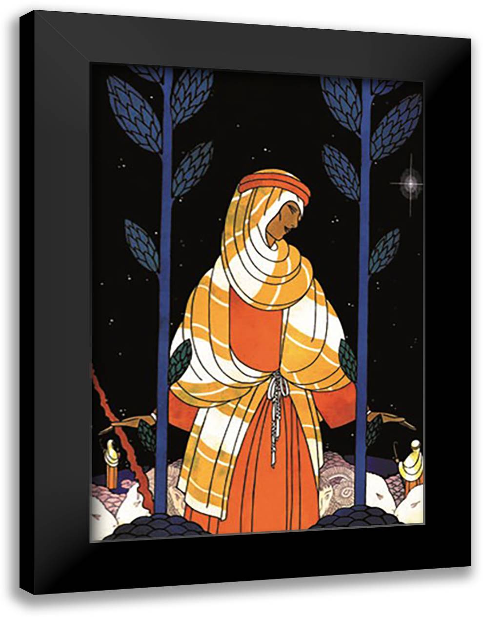 Palestine-Starlight 16x22 Black Modern Wood Framed Art Print Poster by McIntosh, Frank