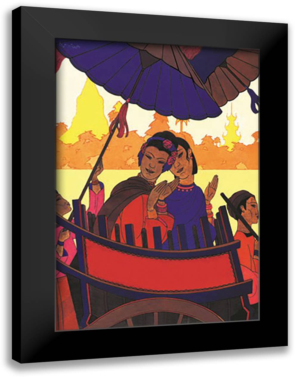 Burma-The Golden Landscape 16x22 Black Modern Wood Framed Art Print Poster by McIntosh, Frank