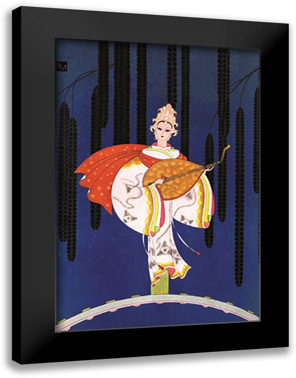 Goddess of Music 16x22 Black Modern Wood Framed Art Print Poster by McIntosh, Frank