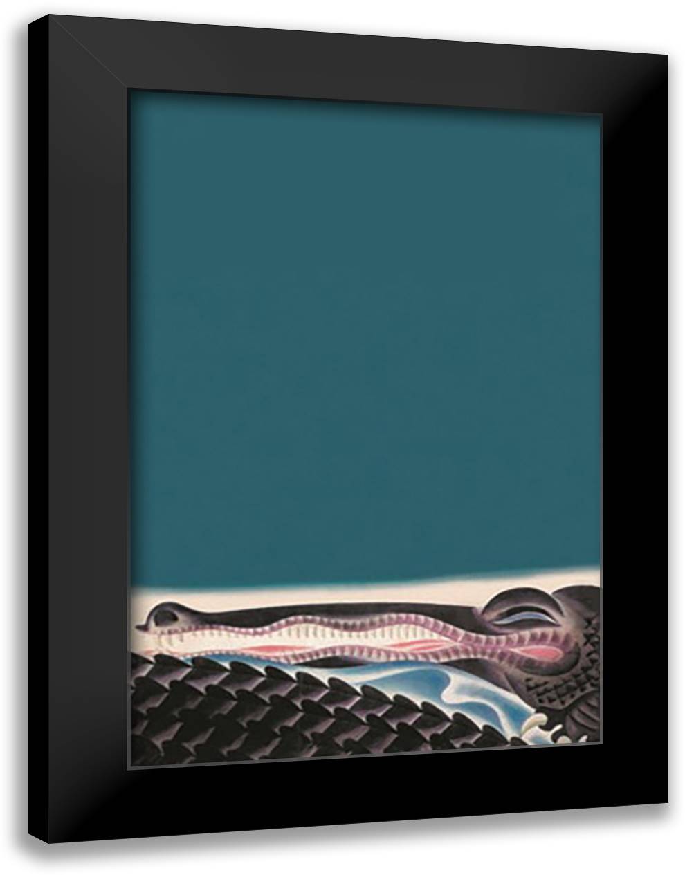 Crocdile 16x22 Black Modern Wood Framed Art Print Poster by McIntosh, Frank