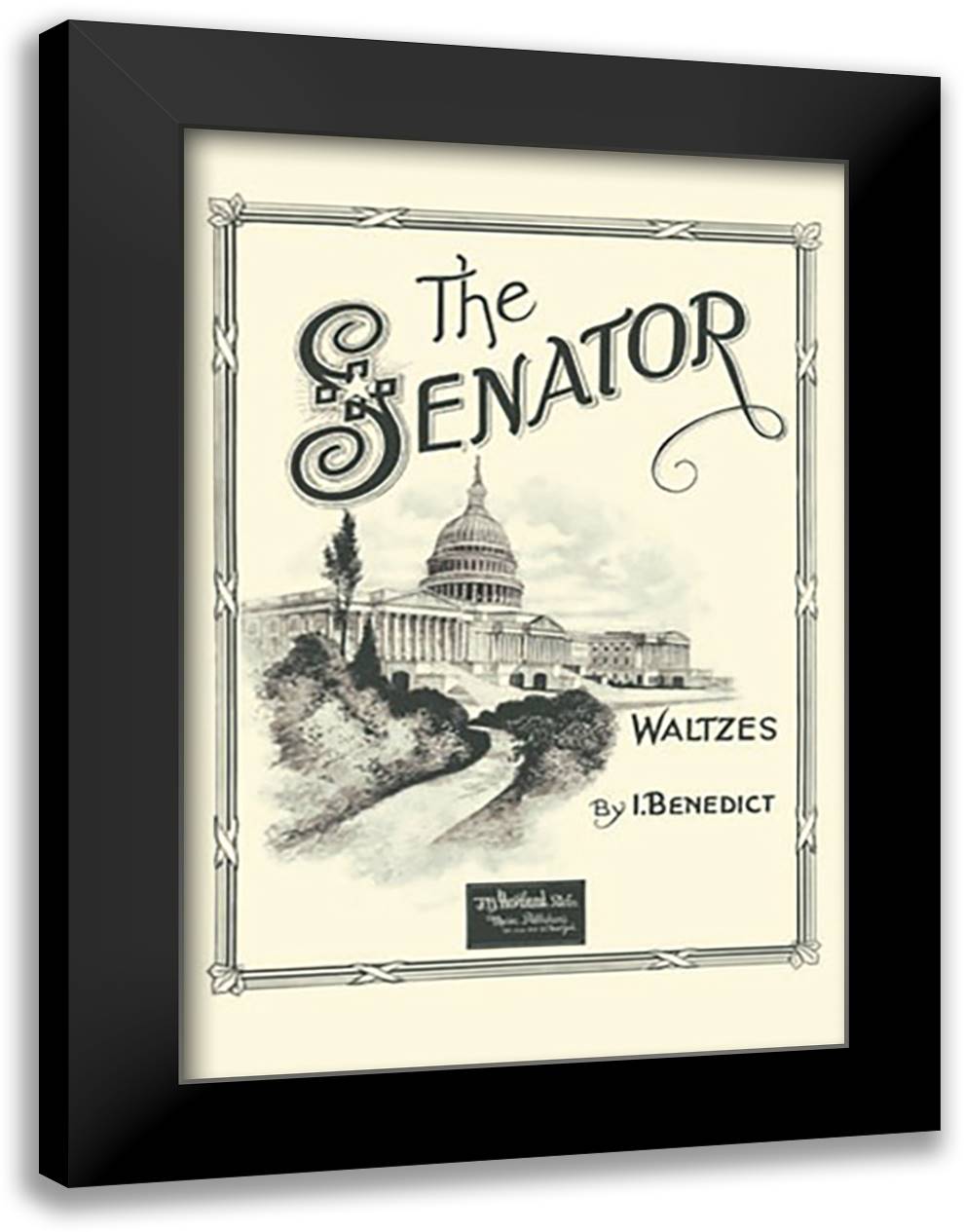 The Senator - Waltzes 16x22 Black Modern Wood Framed Art Print Poster by Dunk