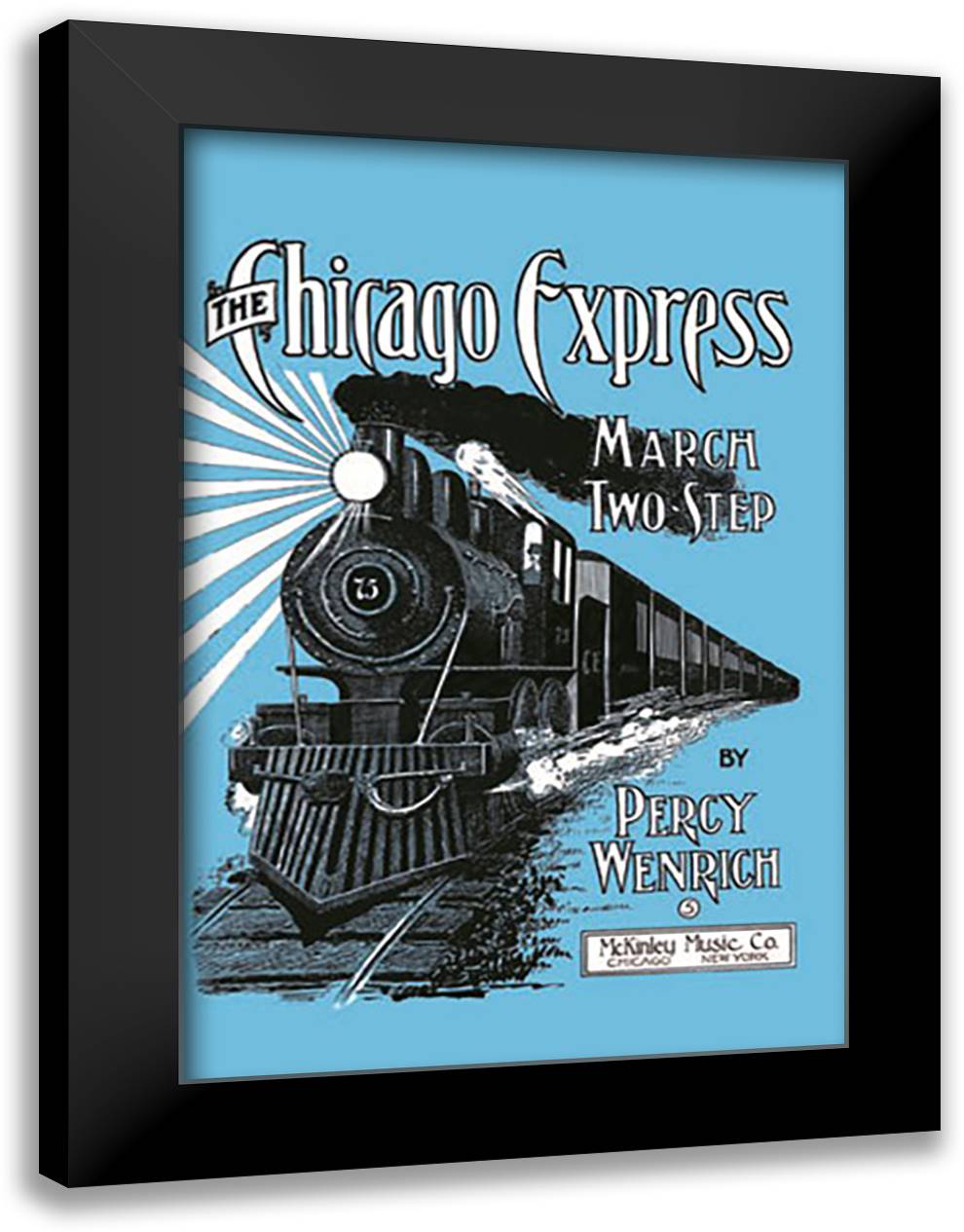 The Chicago Express - March Two Step 16x22 Black Modern Wood Framed Art Print Poster