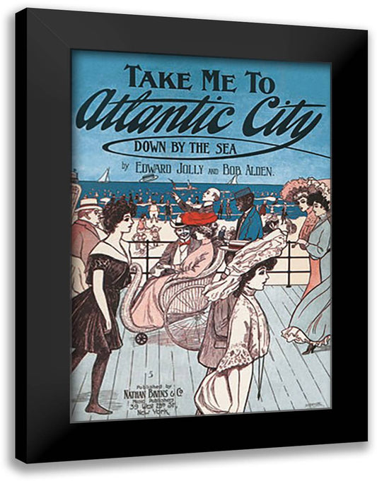 Take me to Atlantic City 16x22 Black Modern Wood Framed Art Print Poster by Starmer
