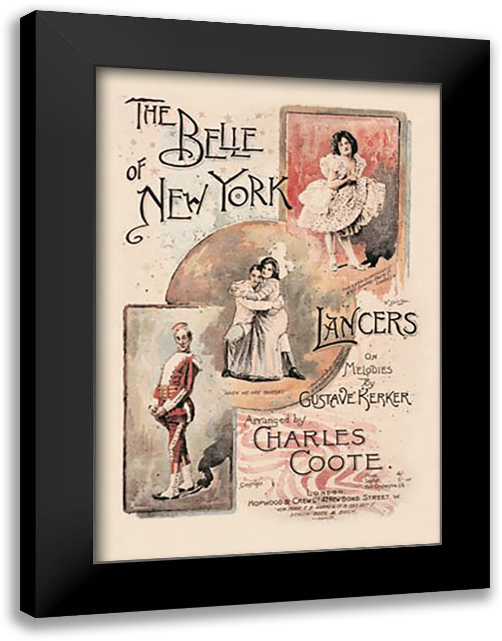 The Belle of New York - Lancers 16x22 Black Modern Wood Framed Art Print Poster by W&D Downey
