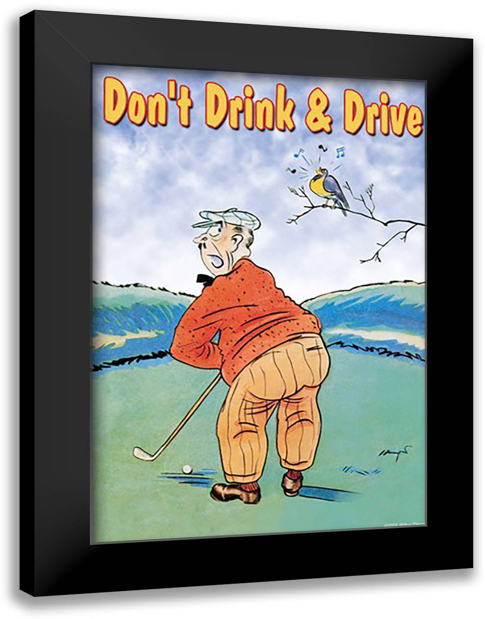 Don't Drink & Drive 16x22 Black Modern Wood Framed Art Print Poster by Pierce, Wilbur