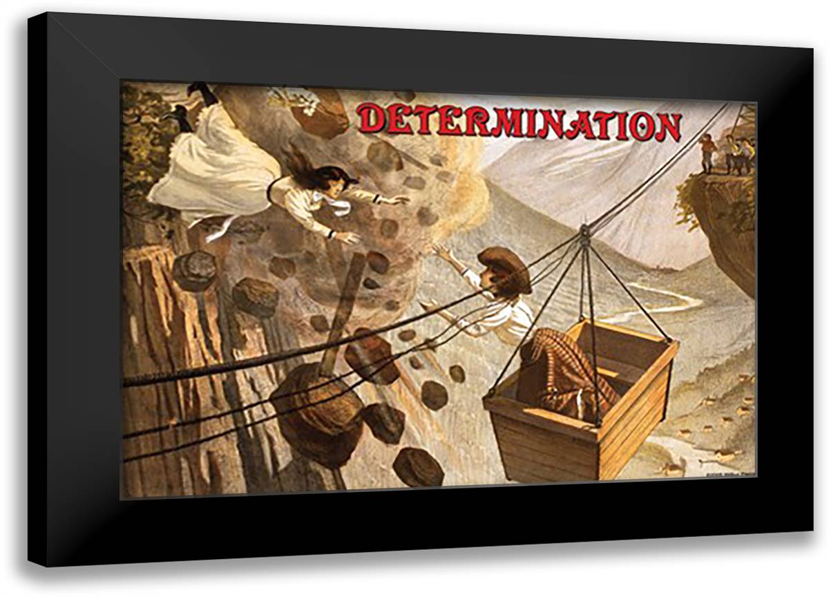 Determination 22x16 Black Modern Wood Framed Art Print Poster by Pierce, Wilbur