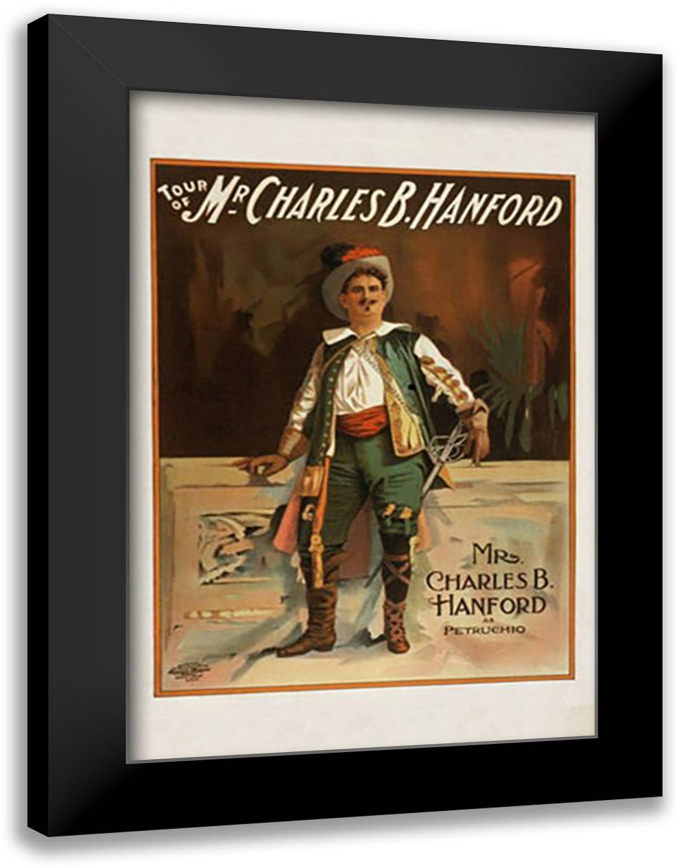 Charles B. Harford in Taming of the Shrew 16x22 Black Modern Wood Framed Art Print Poster