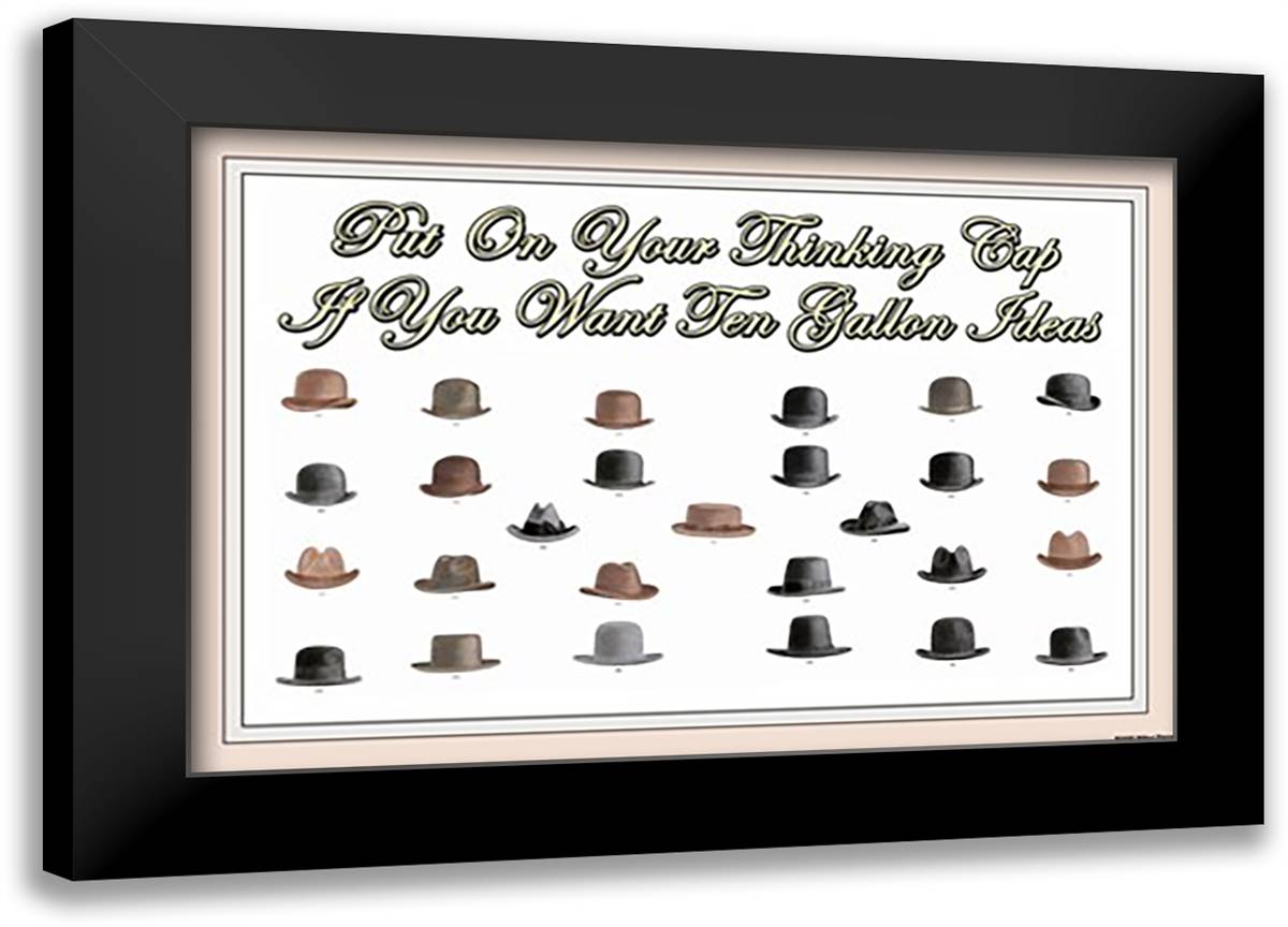 Ten Gallon Ideas 22x16 Black Modern Wood Framed Art Print Poster by Pierce, Wilbur