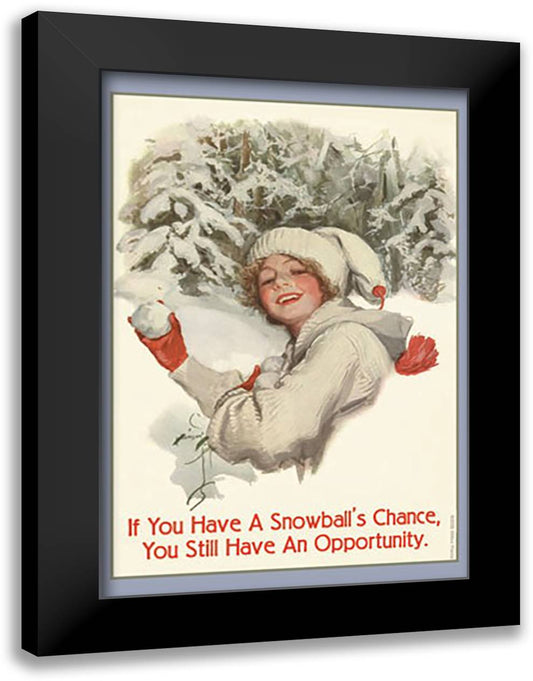 A Snowball's Chance 16x22 Black Modern Wood Framed Art Print Poster by Pierce, Wilbur