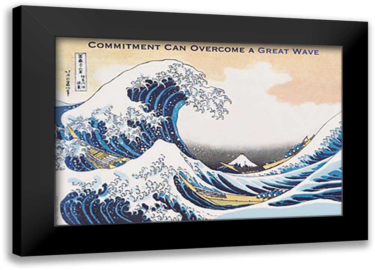 Commitment Can Overcome 22x16 Black Modern Wood Framed Art Print Poster by Pierce, Wilbur