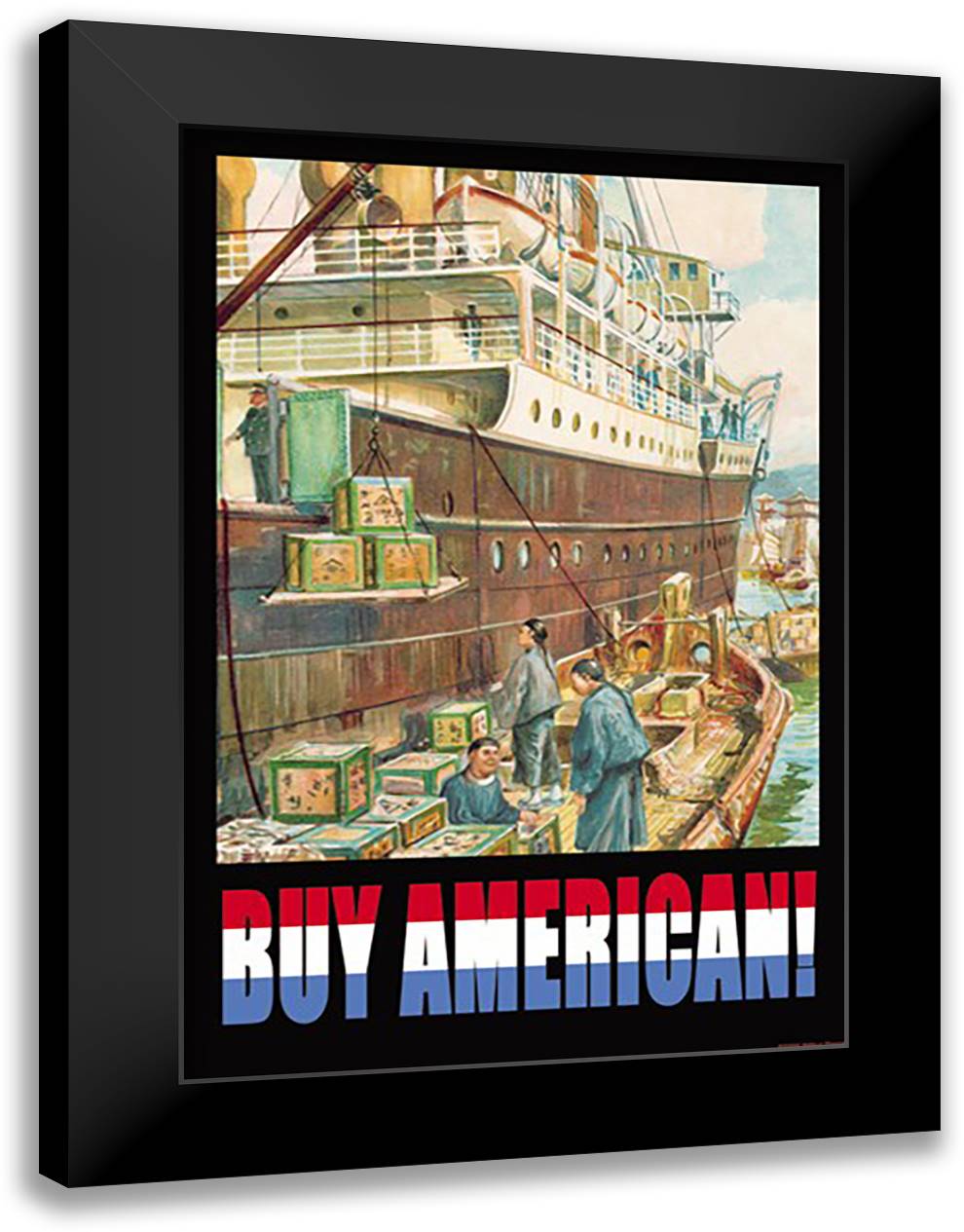Buy American! 16x22 Black Modern Wood Framed Art Print Poster by Pierce, Wilbur