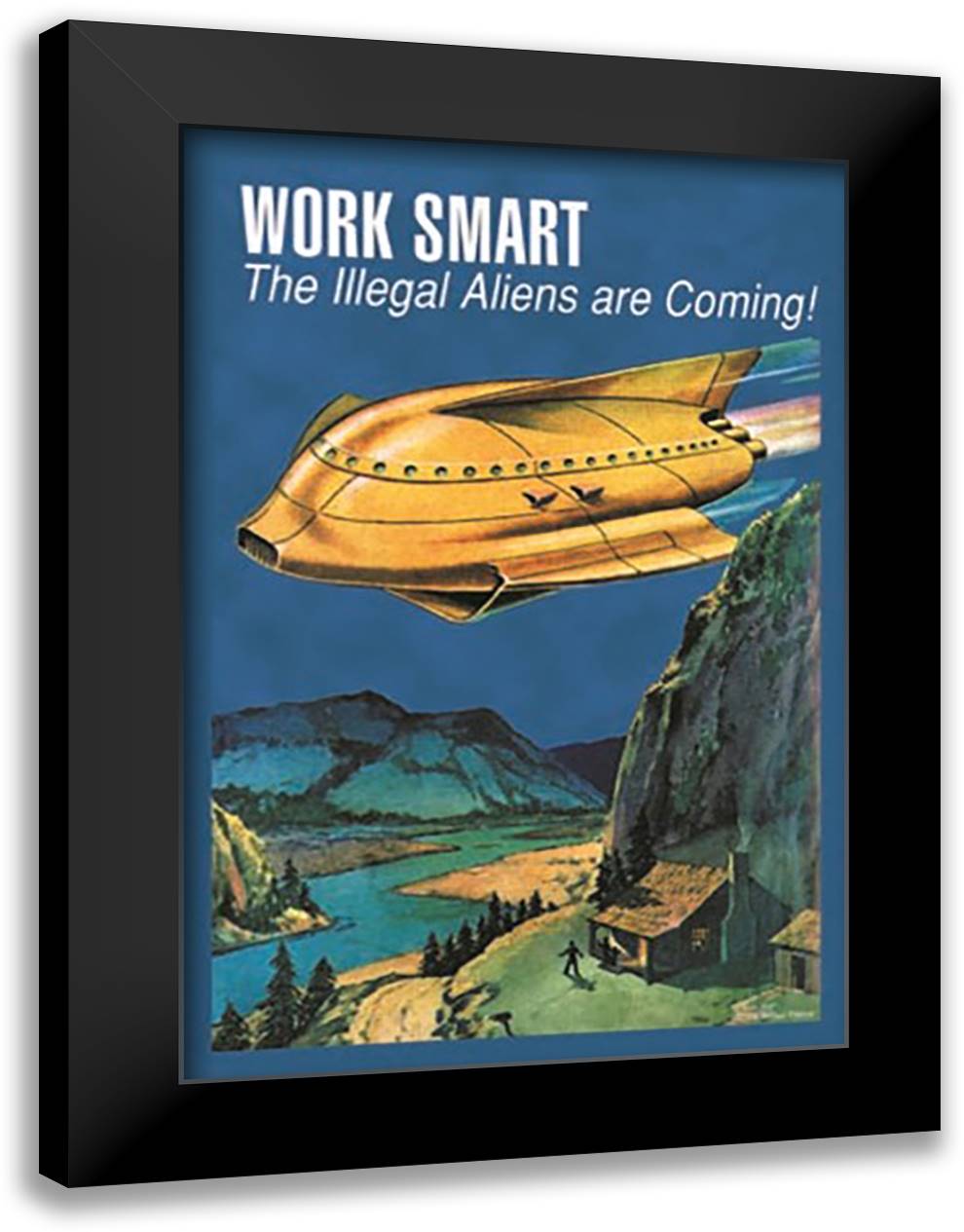 Work Smart 16x22 Black Modern Wood Framed Art Print Poster by Pierce, Wilbur