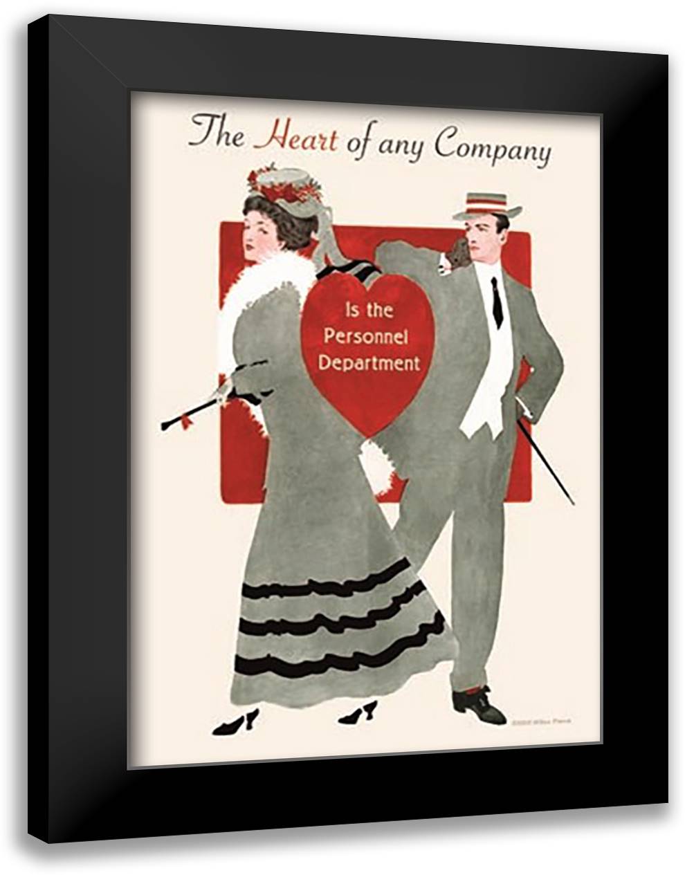 The Heart of Any Company 16x22 Black Modern Wood Framed Art Print Poster by Pierce, Wilbur