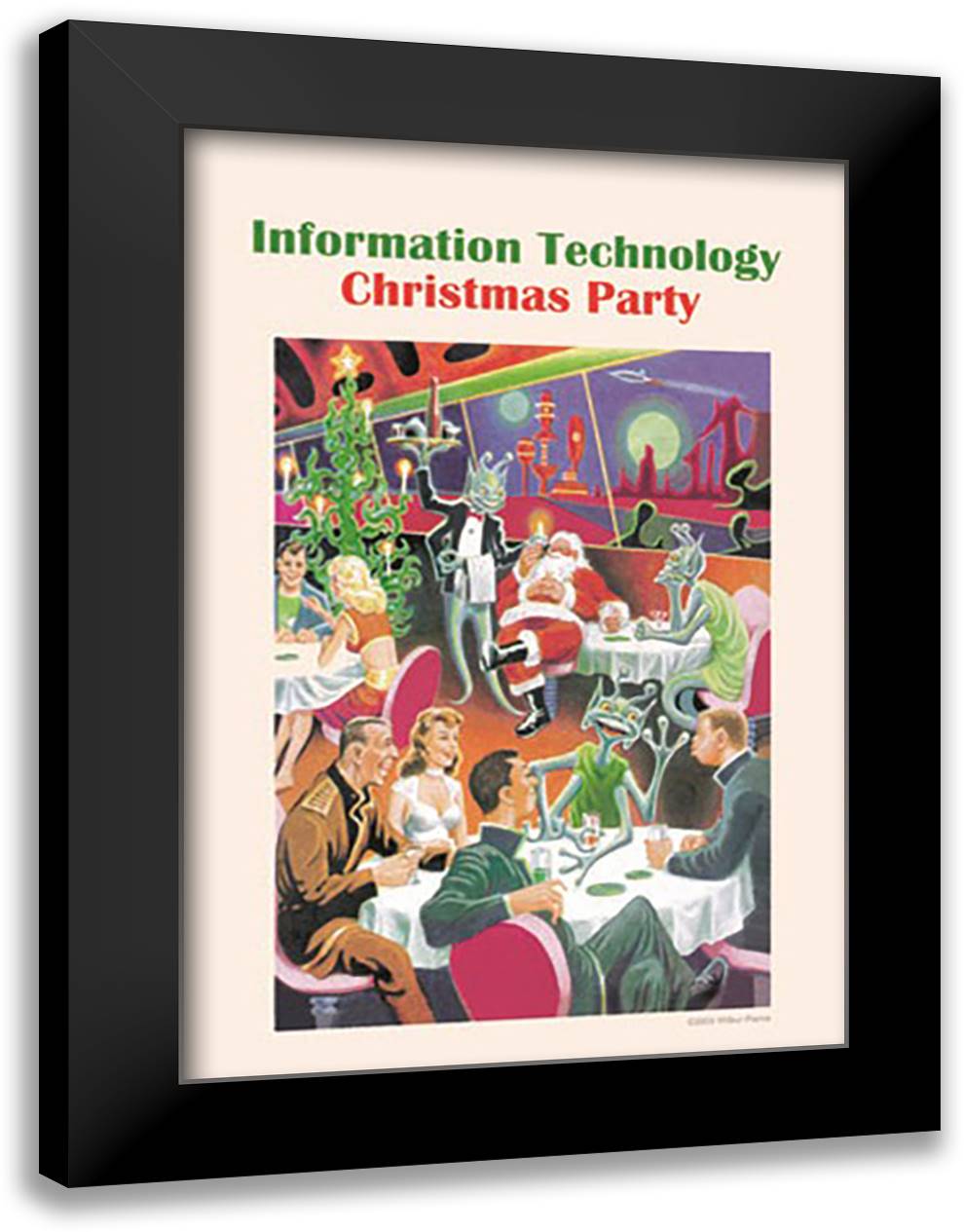 Christmas Party 16x22 Black Modern Wood Framed Art Print Poster by Pierce, Wilbur