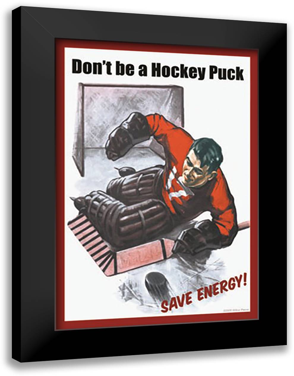 Don't be a Hockey Puck 16x22 Black Modern Wood Framed Art Print Poster by Pierce, Wilbur