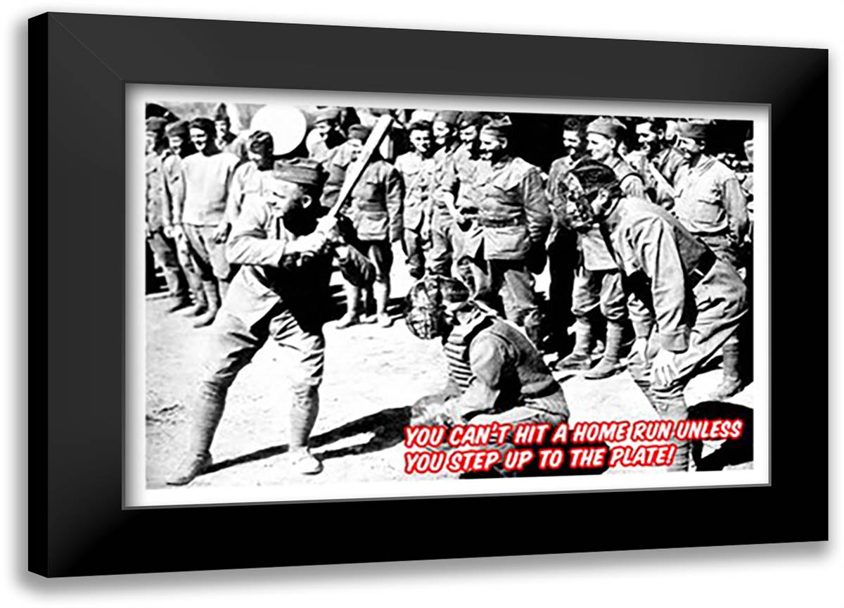 Step up to the plate! 22x16 Black Modern Wood Framed Art Print Poster by Pierce, Wilbur
