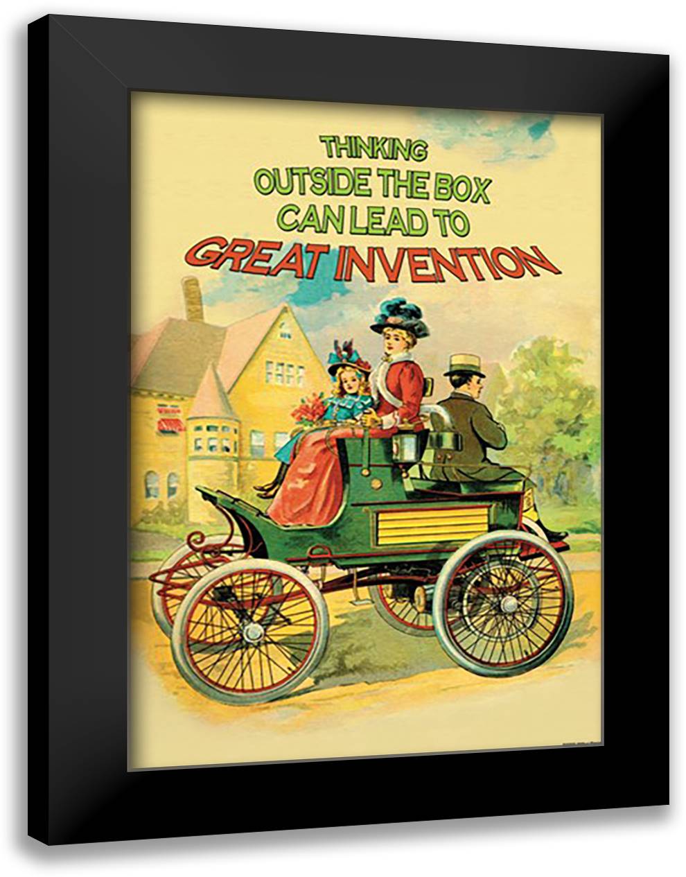 Thinking Outside the Box 16x22 Black Modern Wood Framed Art Print Poster by Pierce, Wilbur