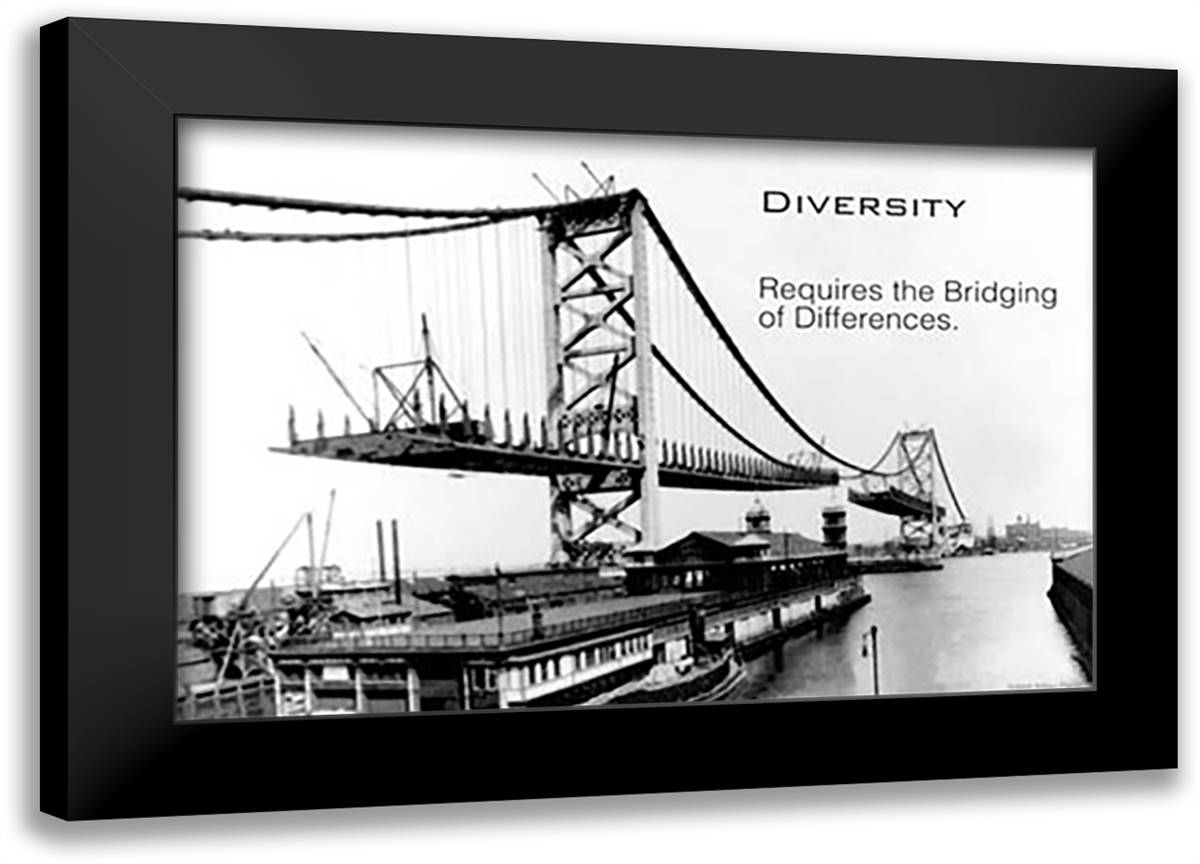 Diversity 22x16 Black Modern Wood Framed Art Print Poster by Pierce, Wilbur