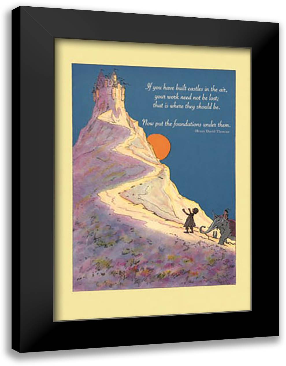 Build Castles in the Air 16x22 Black Modern Wood Framed Art Print Poster by Pierce, Wilbur