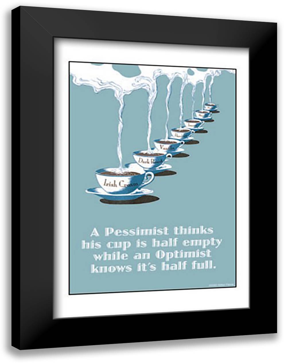 Optimist & Pessimist 16x22 Black Modern Wood Framed Art Print Poster by Pierce, Wilbur