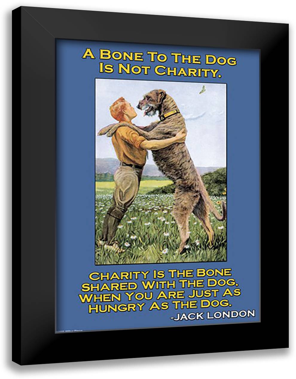 Charity: A Bone to the Dog 16x22 Black Modern Wood Framed Art Print Poster by Pierce, Wilbur