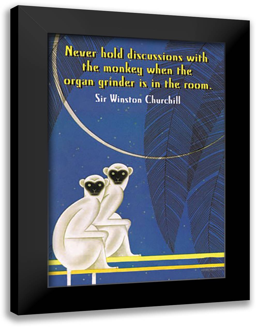 Never hold discussions 16x22 Black Modern Wood Framed Art Print Poster by Pierce, Wilbur
