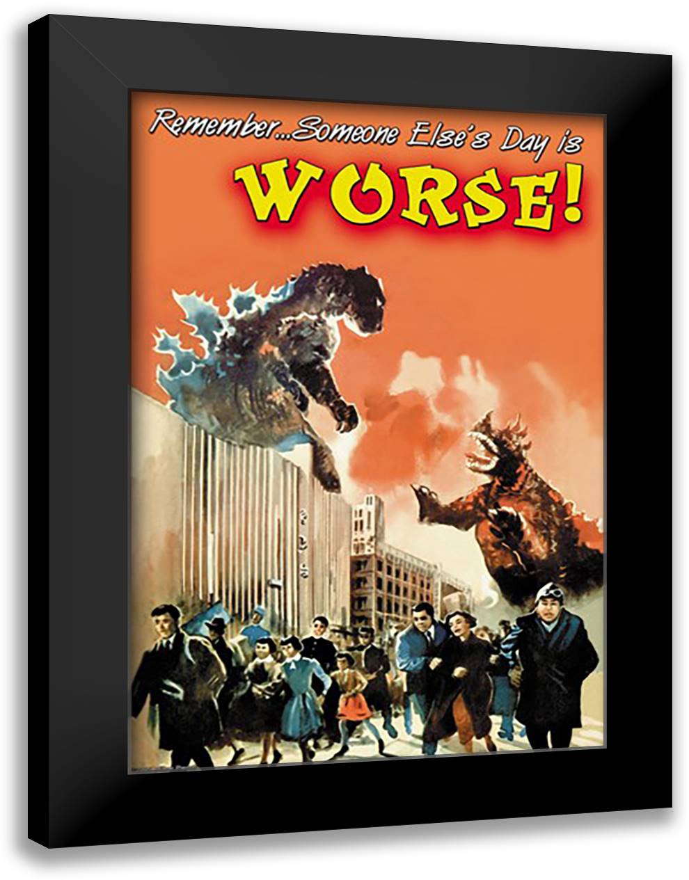 Worse Day! 16x22 Black Modern Wood Framed Art Print Poster by Pierce, Paris
