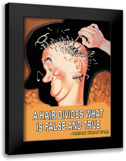 A Hair Divides 16x22 Black Modern Wood Framed Art Print Poster by Pierce, Wilbur