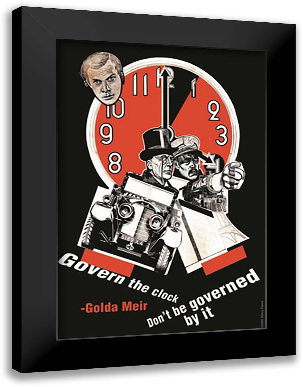 Govern the Clock 16x22 Black Modern Wood Framed Art Print Poster by Pierce, Wilbur