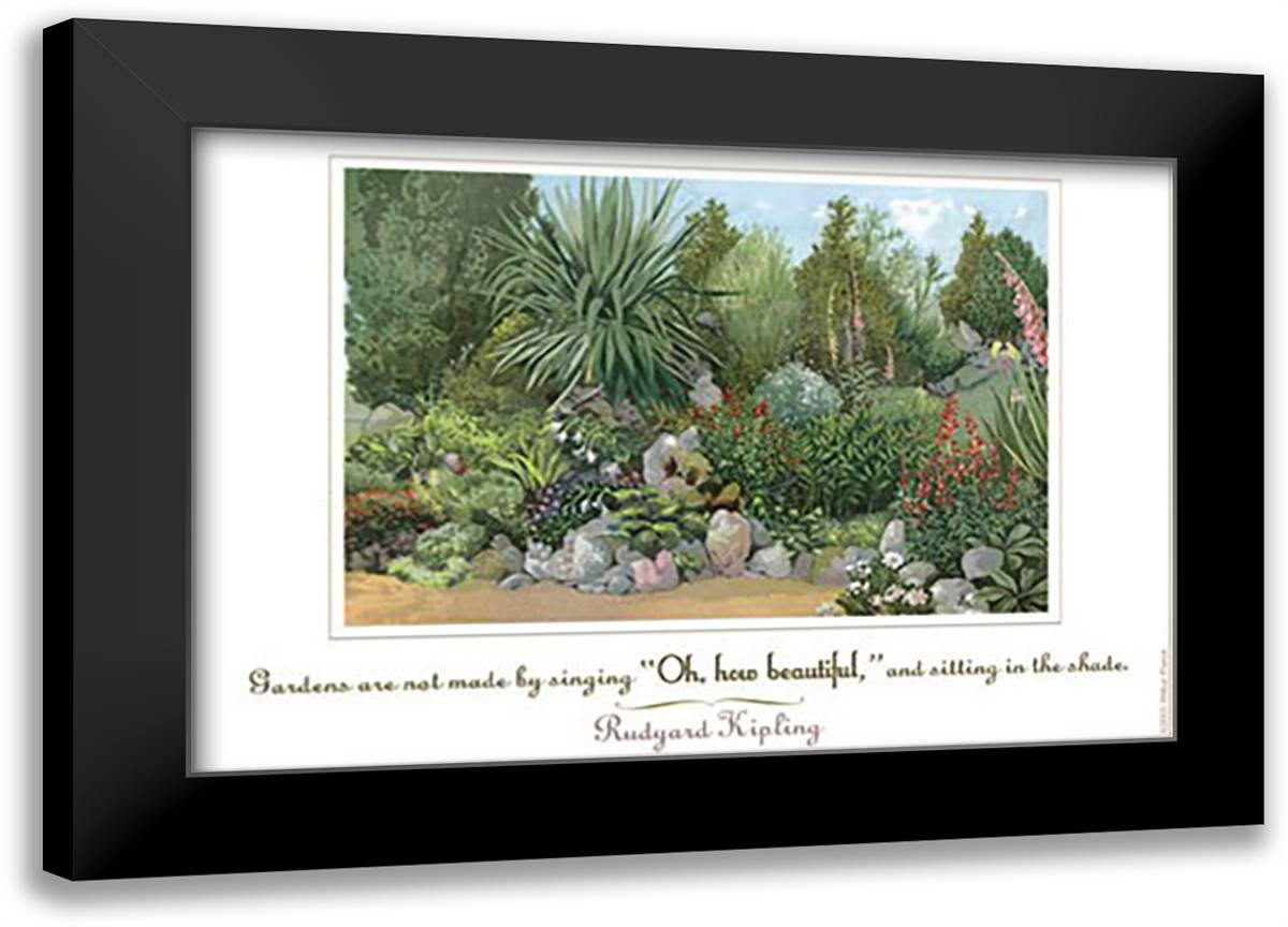 Gardens are not made by 22x16 Black Modern Wood Framed Art Print Poster by Pierce, Wilbur
