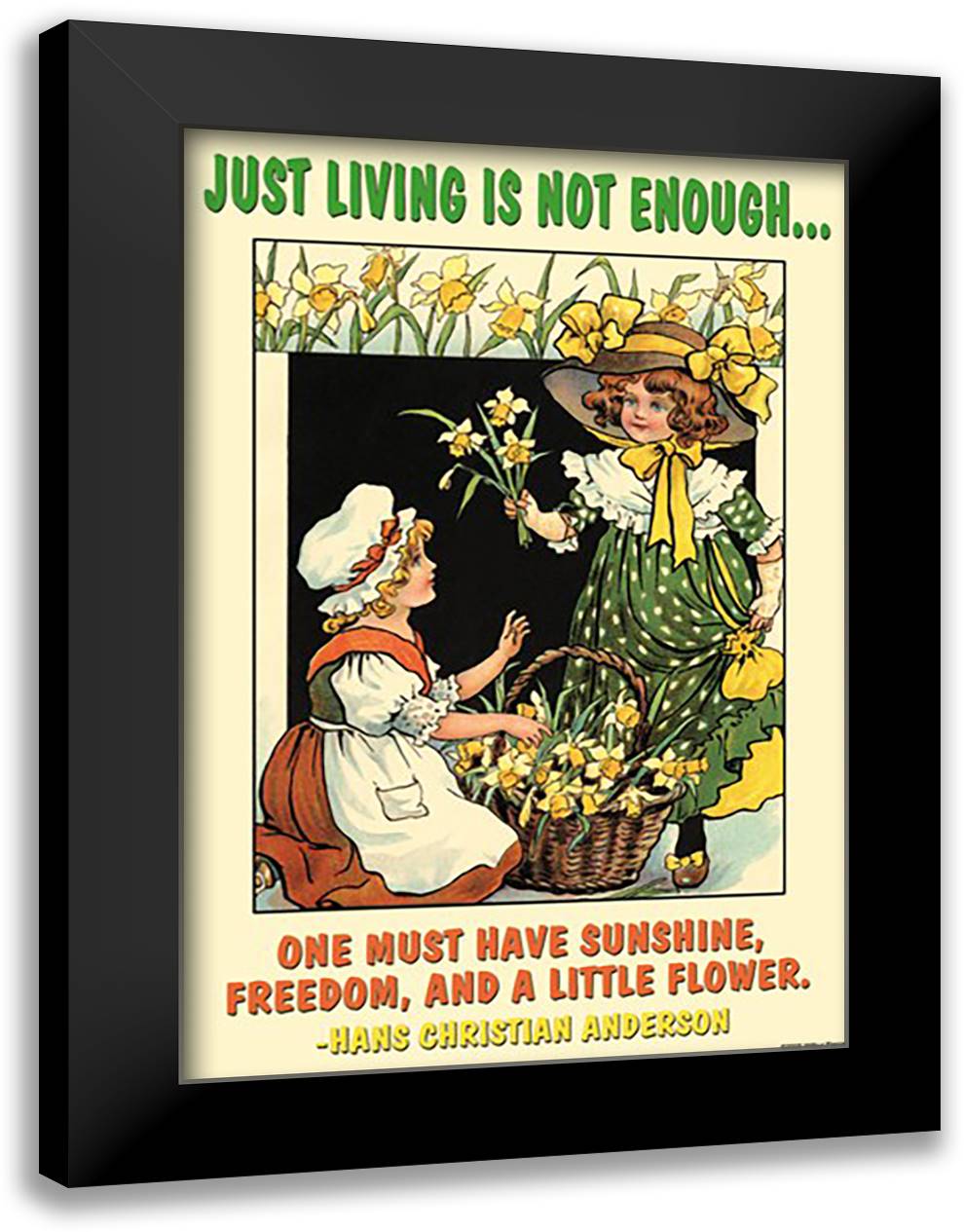 Just Living is not Enough 16x22 Black Modern Wood Framed Art Print Poster by Pierce, Wilbur