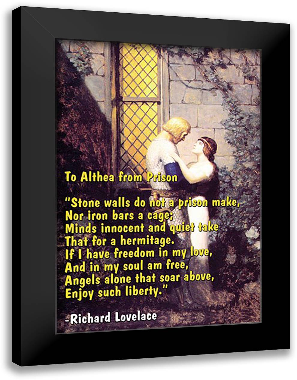 To Althea from Prison 16x22 Black Modern Wood Framed Art Print Poster by Pierce, Wilbur