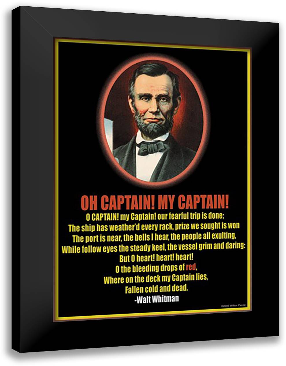 Oh Captain, my captain! 16x22 Black Modern Wood Framed Art Print Poster by Pierce, Wilbur