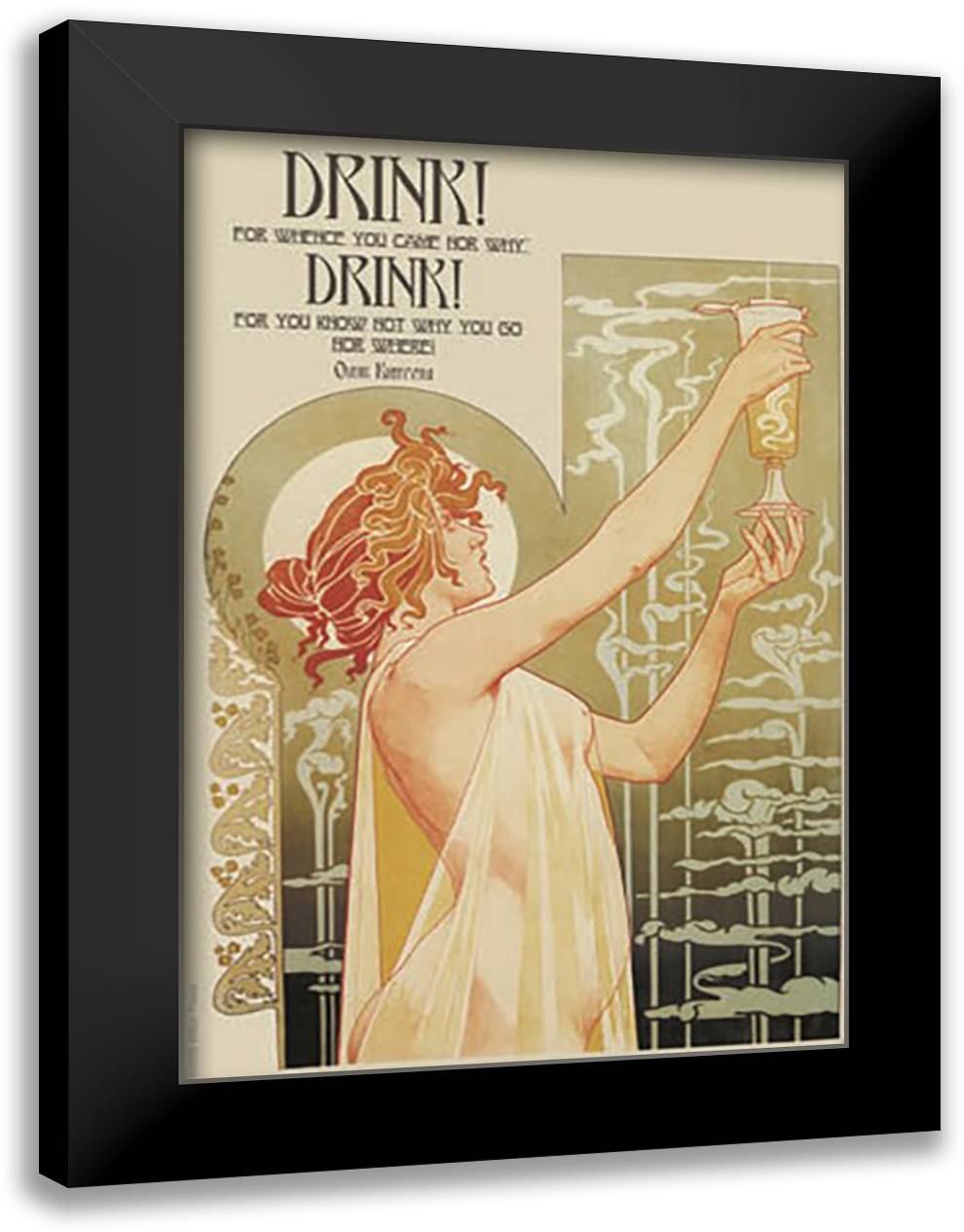 Drink! Drink! 16x22 Black Modern Wood Framed Art Print Poster by Pierce, Wilbur