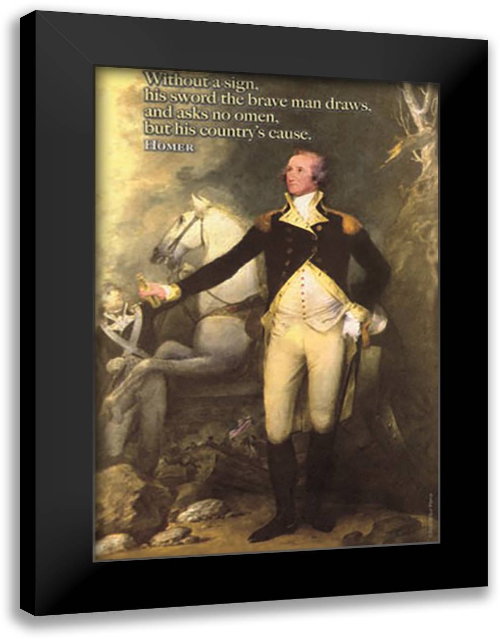 His Country's Cause 16x22 Black Modern Wood Framed Art Print Poster by Pierce, Wilbur