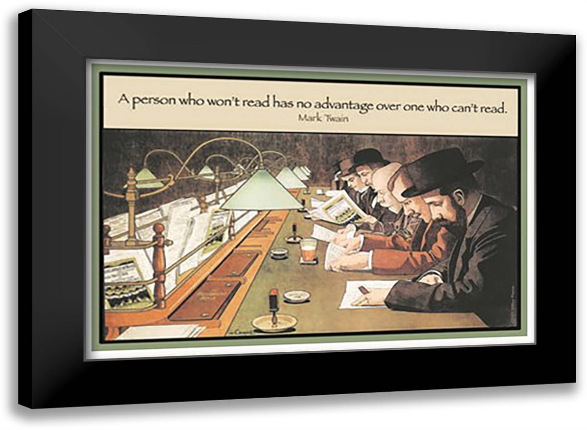No Advantage. Read! 22x16 Black Modern Wood Framed Art Print Poster by Pierce, Wilbur