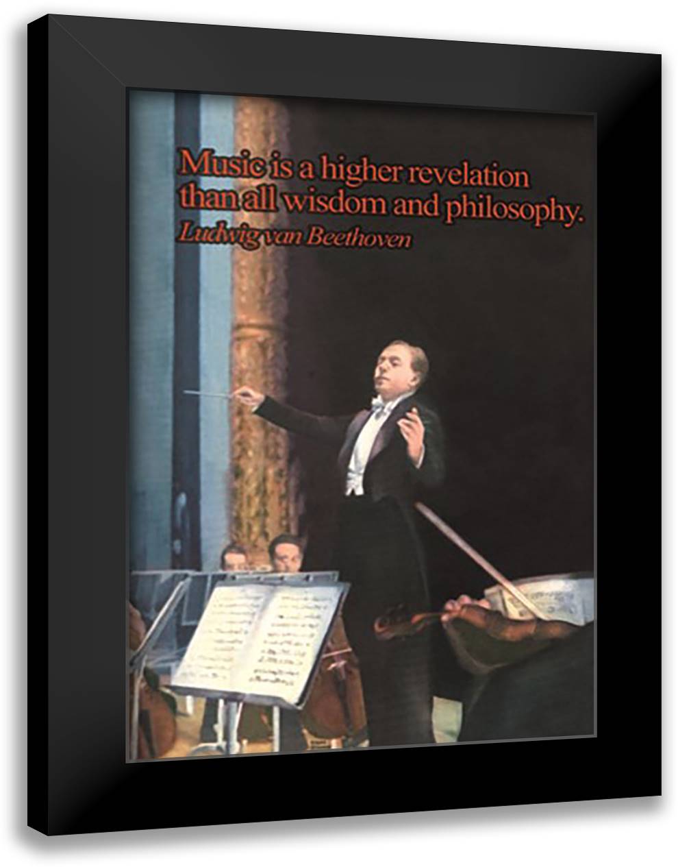 Music is a higher revelation 16x22 Black Modern Wood Framed Art Print Poster by Pierce, Wilbur