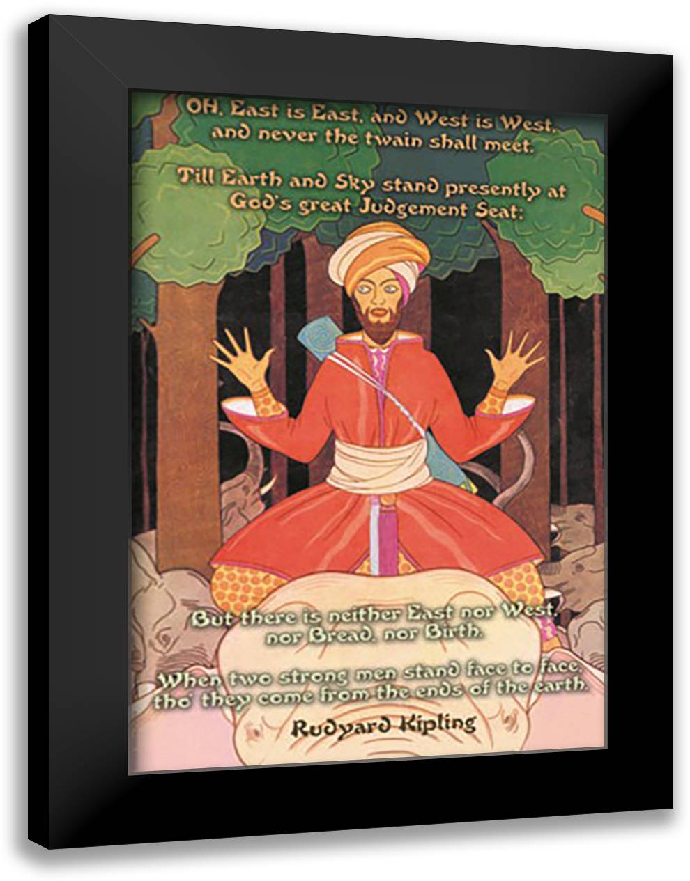East is East & West is West 16x22 Black Modern Wood Framed Art Print Poster by Pierce, Wilbur