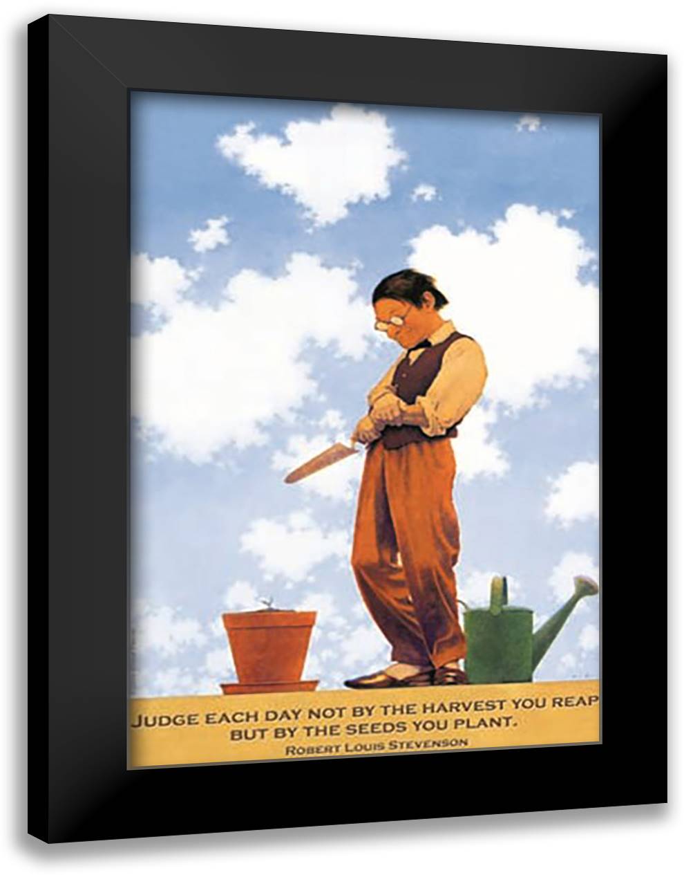 Judge Each Day not by Harvest but by Seeds 16x22 Black Modern Wood Framed Art Print Poster by Pierce, Wilbur