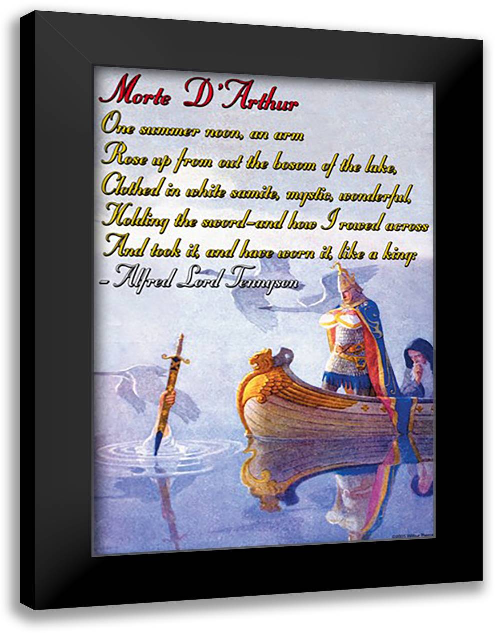 Morte D'Arthur 16x22 Black Modern Wood Framed Art Print Poster by Pierce, Wilbur