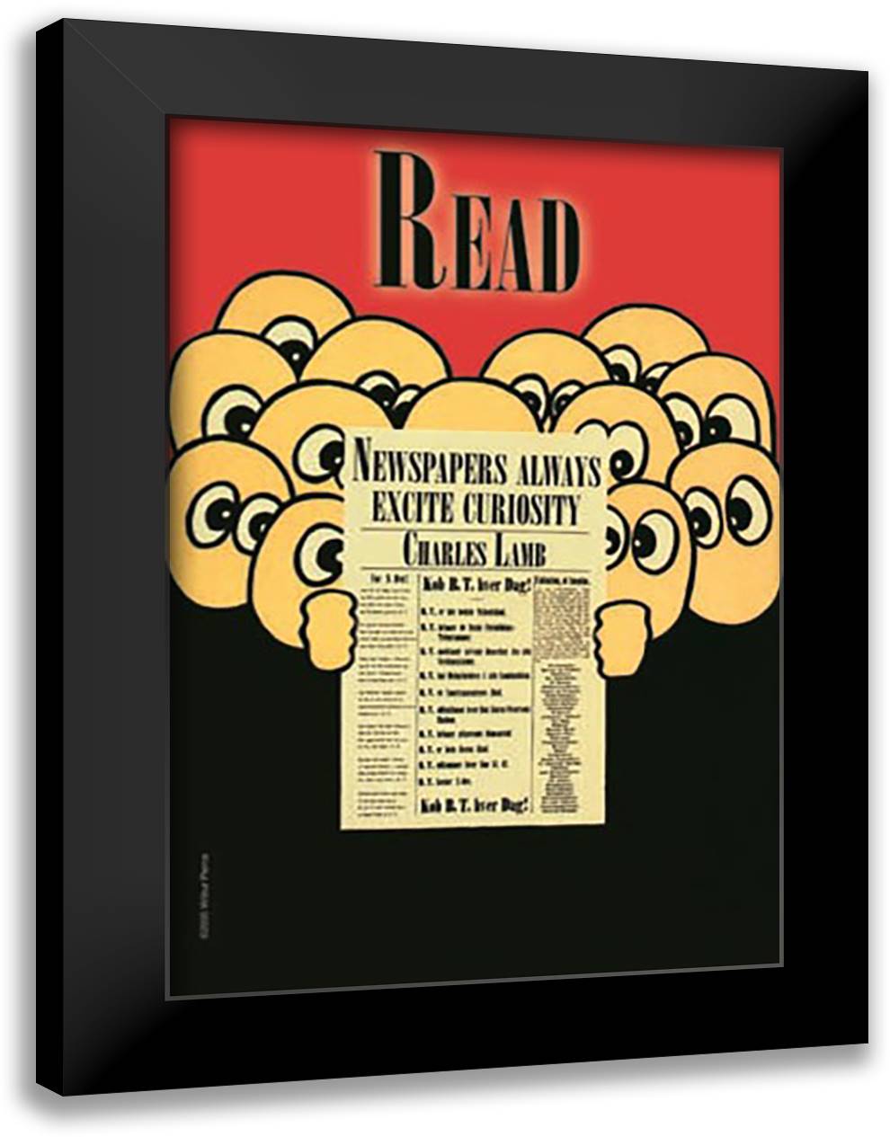 Read 16x22 Black Modern Wood Framed Art Print Poster by Pierce, Wilbur