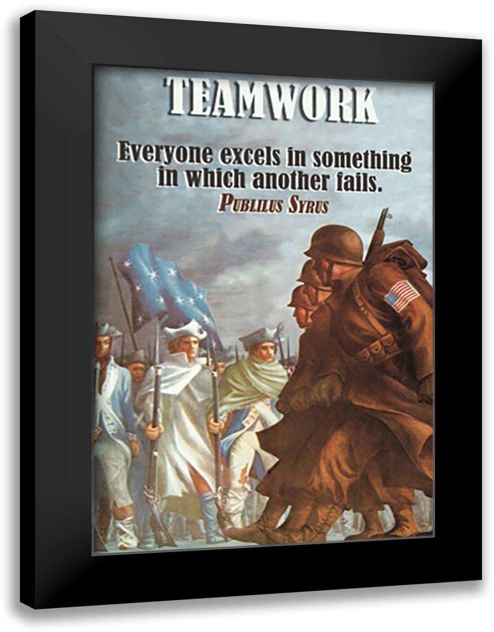 Teamwork 16x22 Black Modern Wood Framed Art Print Poster by Pierce, Paris