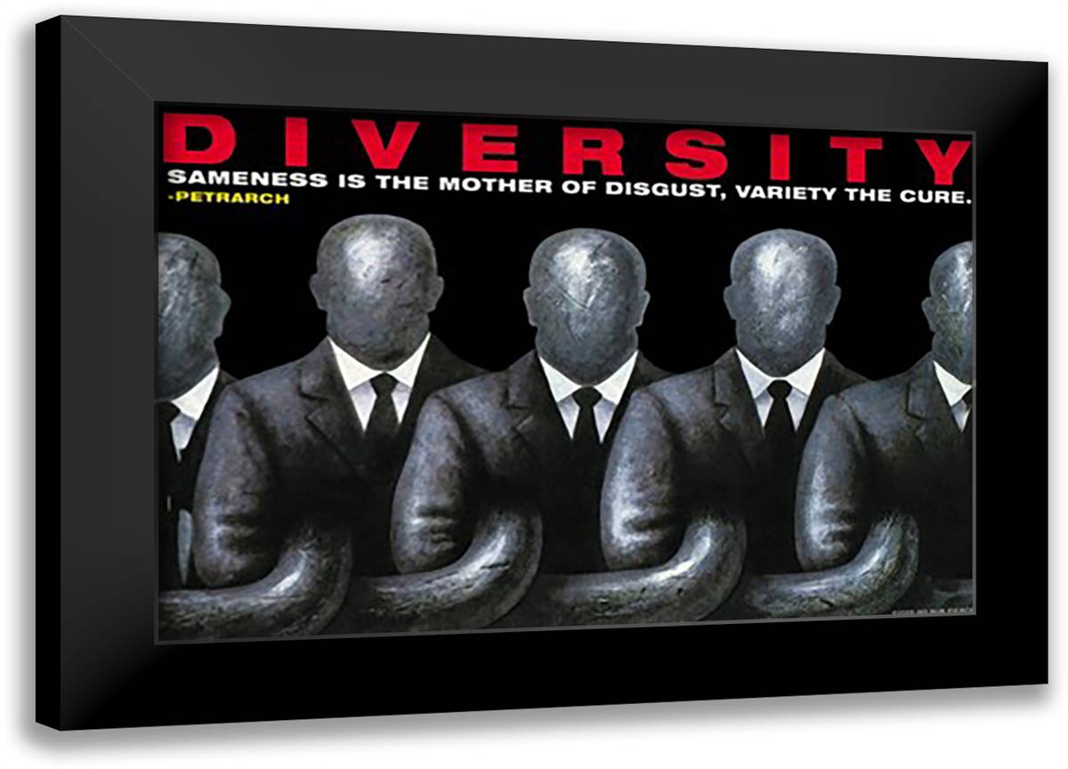 Diversity 22x16 Black Modern Wood Framed Art Print Poster by Pierce, Wilbur