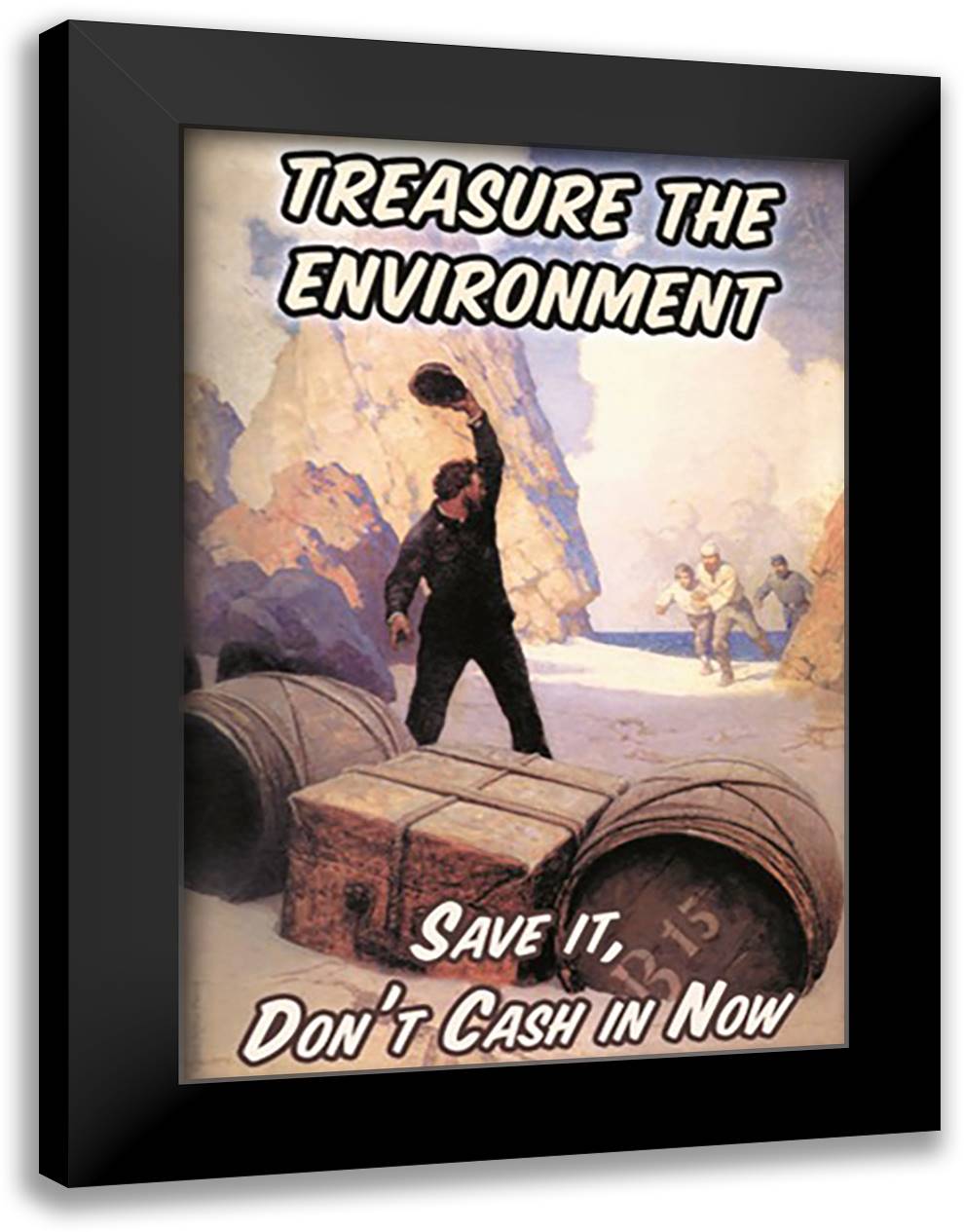 Treaure the Environment 16x22 Black Modern Wood Framed Art Print Poster by Pierce, Wilbur