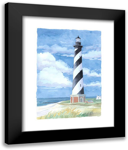 Lighthouse Cape Hatteras NC 16x19 Black Modern Wood Framed Art Print Poster by Brent, Paul